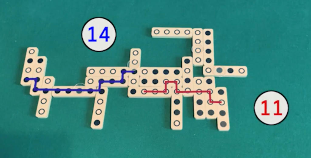 winning line of connected dots